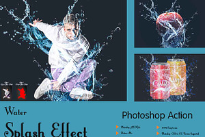 Water Splash Effect Photoshop Action, an Action Add-On by Studio Retouch
