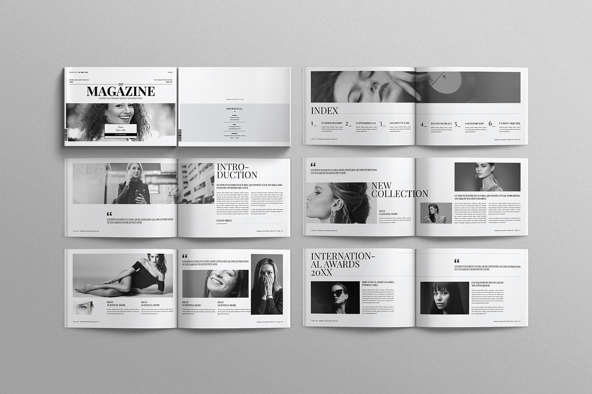 Minimal Magazine Template Landscape preview 3