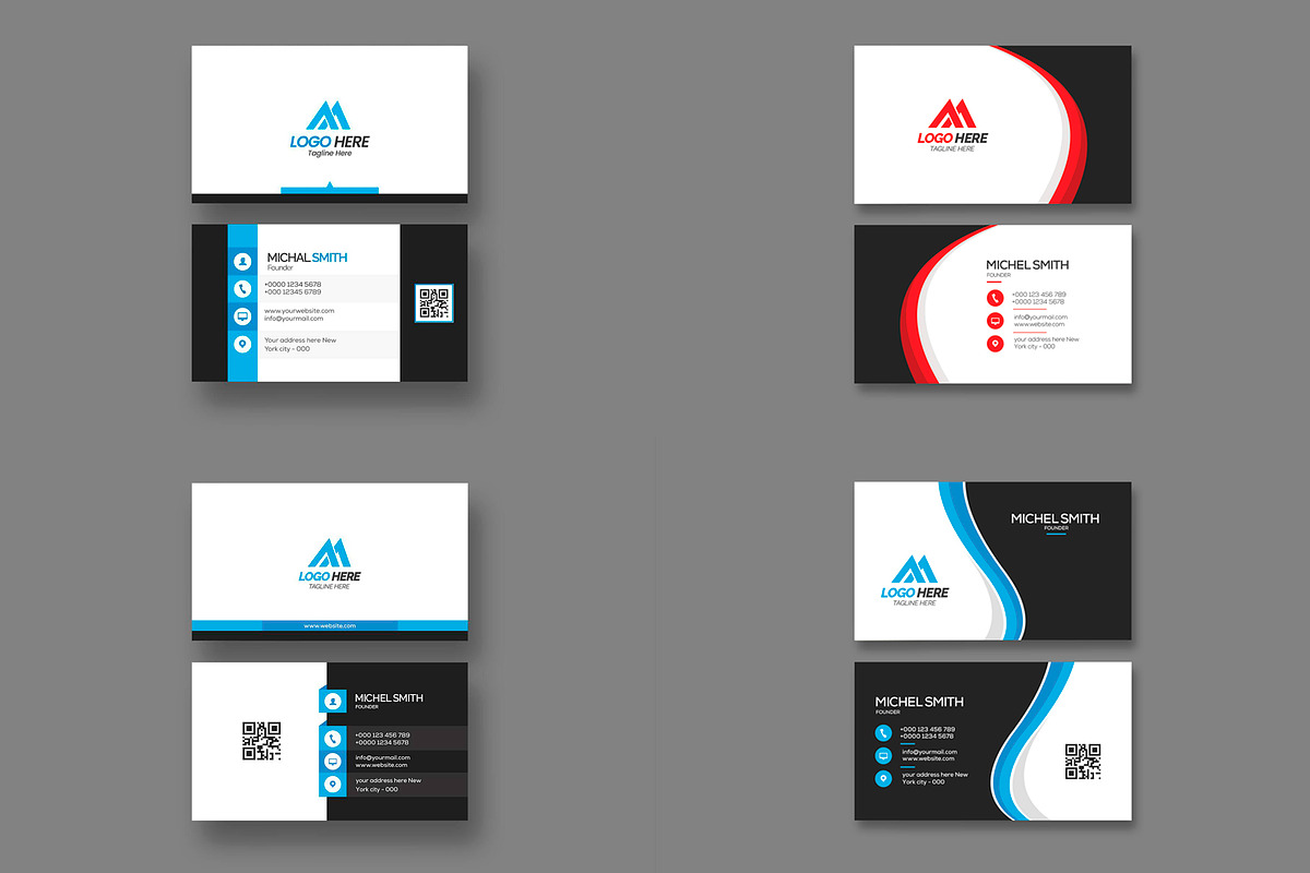 12 Modern Business Cards, a Business Card Template by Saman Osama (Photo 4 of 5)