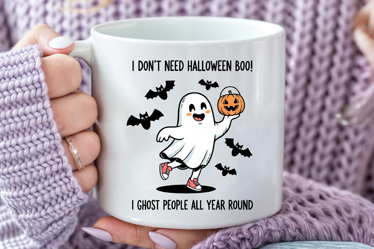 Ghost theme-I don't need Halloween, a Seasonal Illustration by Rose Art (Photo 5 of 5)