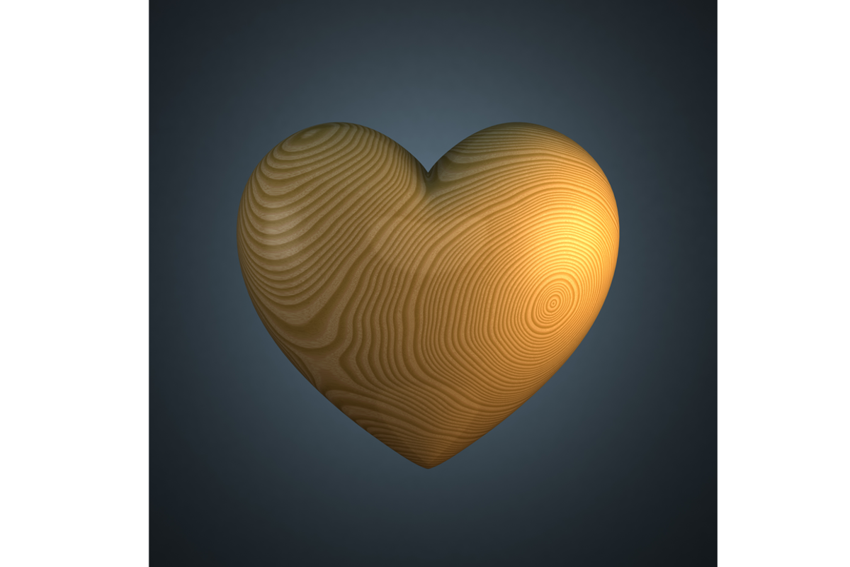 Wooden Heart Shape, an Object Graphic by Industrial Artworks (Photo 1 of 2)