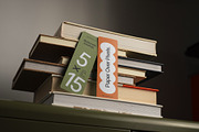 Bookmarks on Stacked Books Mockup, a Books & Magazine Mockup by Mocku (Thumbnail 1 of 2)