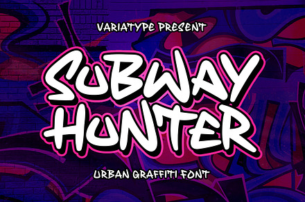 Subway Hunter - Urban Graffiti Font, a Handwritten Font by Variatype