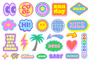 50 SUMMER STICKERS VECTOR SET, an Object Graphic by craftlove (Thumbnail 3 of 4)