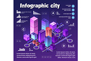 Isometric neon city infographics of, an Object Illustration by AlexZeL (Thumbnail 2 of 4)