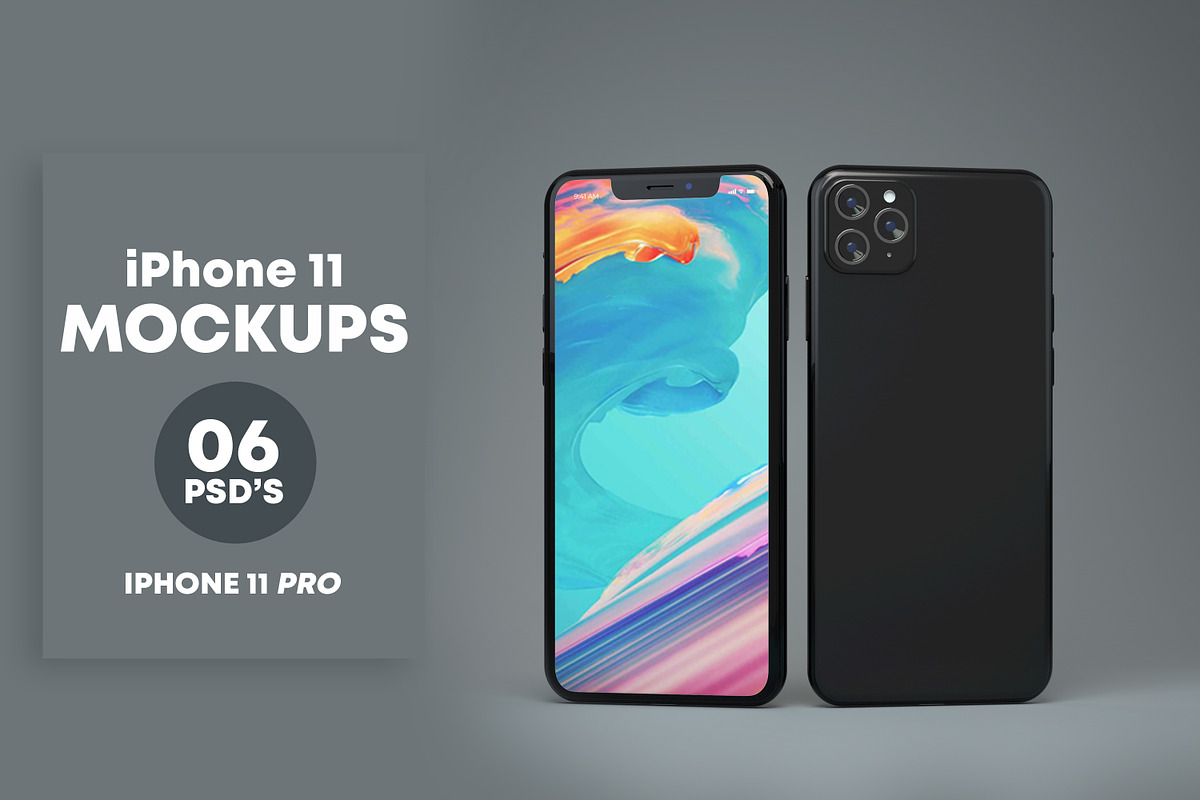Set of iPhone 11 PRO Mockups, an iPhone Mockup by StyleMockups (Photo 3 of 13)