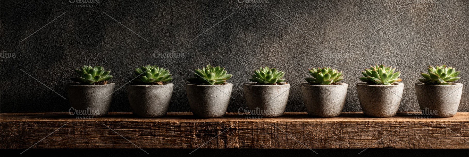 Row of succulent plants in Pots, a Nature Photo by Virgo Studio