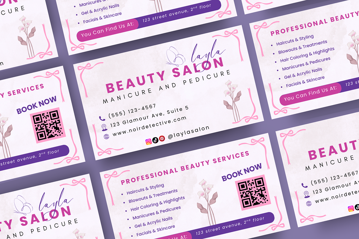 Beauty Salon Business Card Template, a Business Card Template by Elegant_Studio44 (Photo 4 of 4)