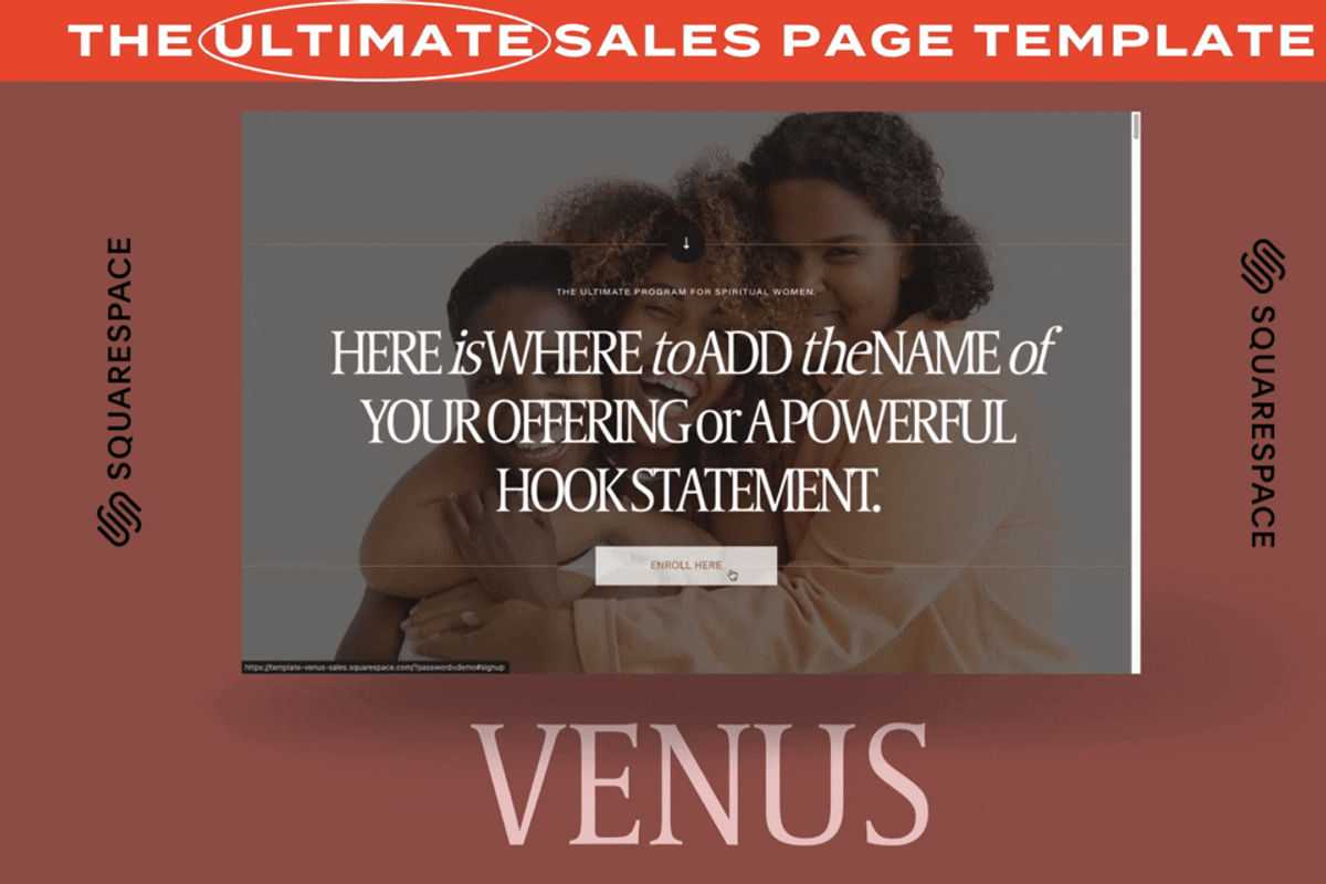 Venus Squarespace Sales Template, a Squarespace Template by The Humanista Co. (Photo 2 of 3)