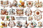 Boho Summer Coffee Time Clipart, an Illustration by Pixels.Craft (Thumbnail 1 of 9)