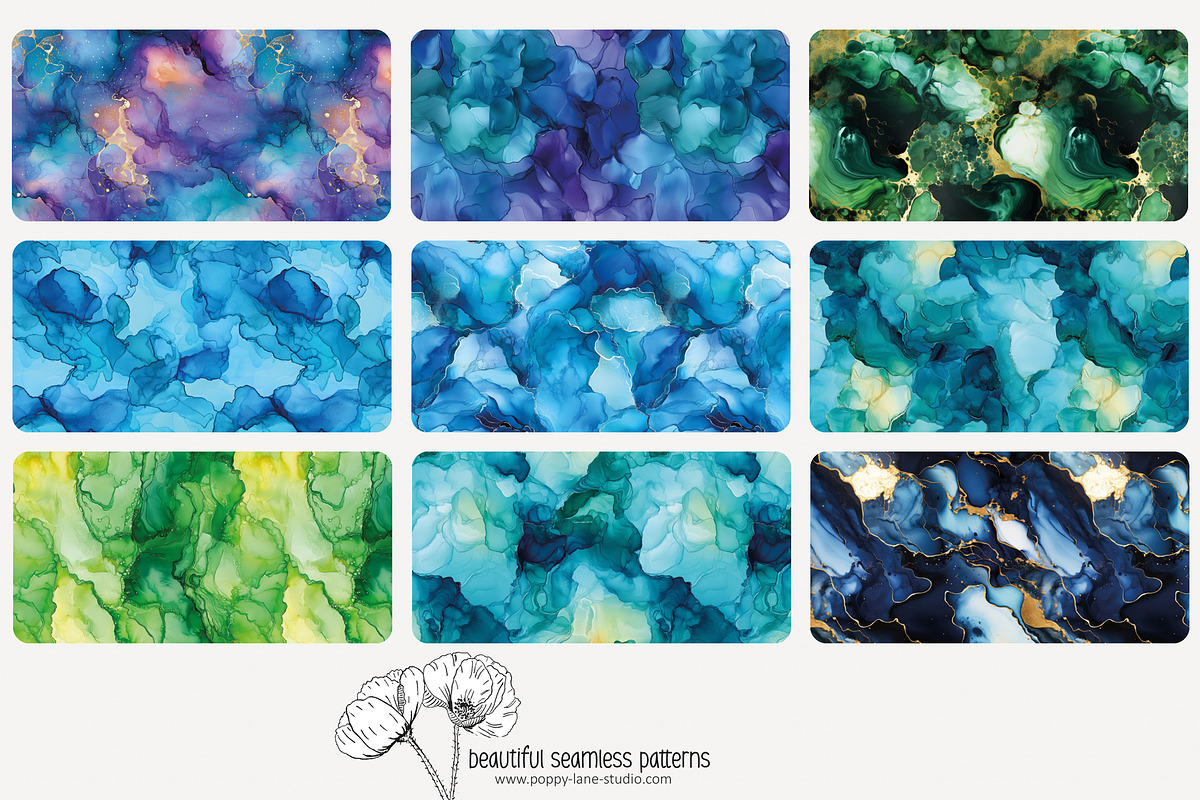 80 cool alcohol ink seamless pattern, a Pattern Graphic by Poppy Lane Studio (Photo 10 of 11)