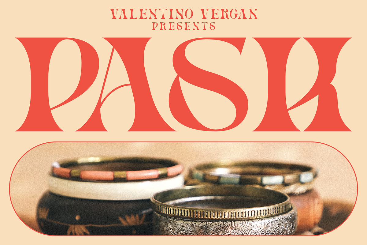 Pask - Variable Retro Font Family, a Serif Font by Valentino Vergan (Photo 1 of 9)