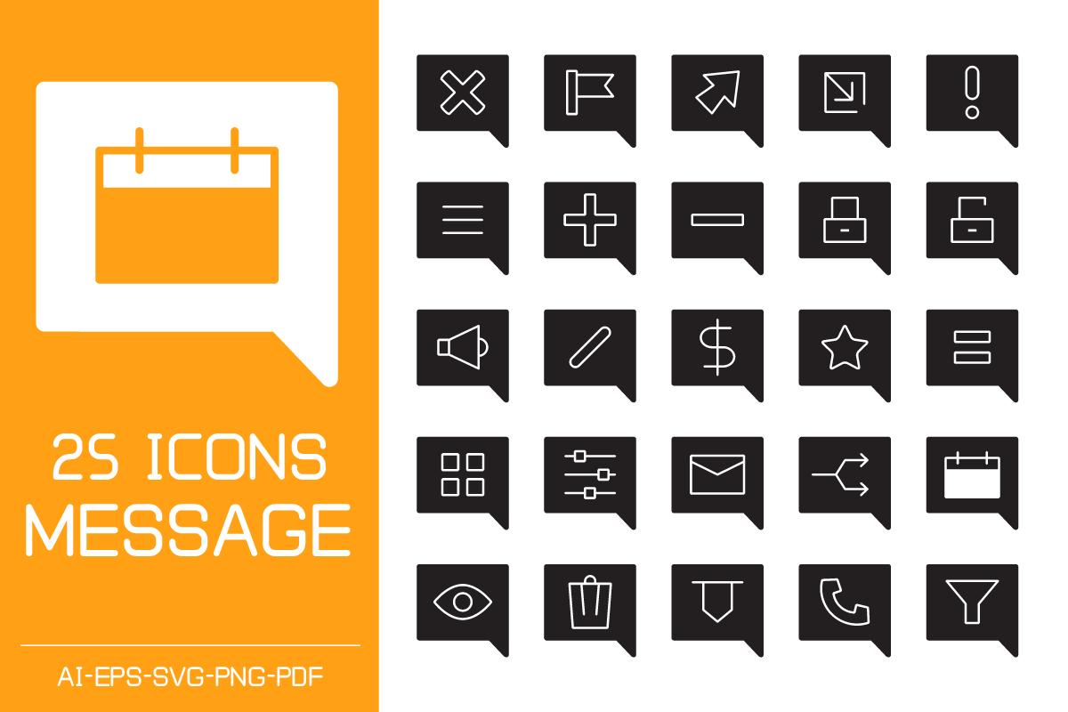 User Interface in Message Icons, a Solid Icon by Designfour