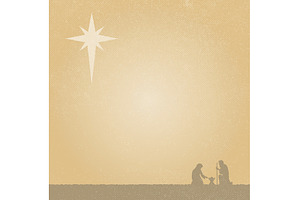 Gold Christmas Nativity Silhouette