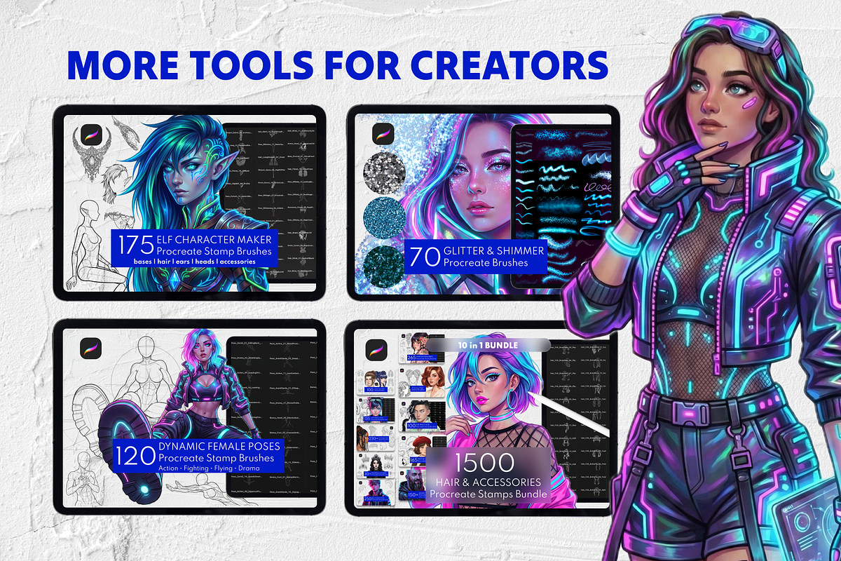 200 Mermaid Maker Procreate Stamps, a Brush Add-On by Selentaori Studio (Photo 13 of 13)