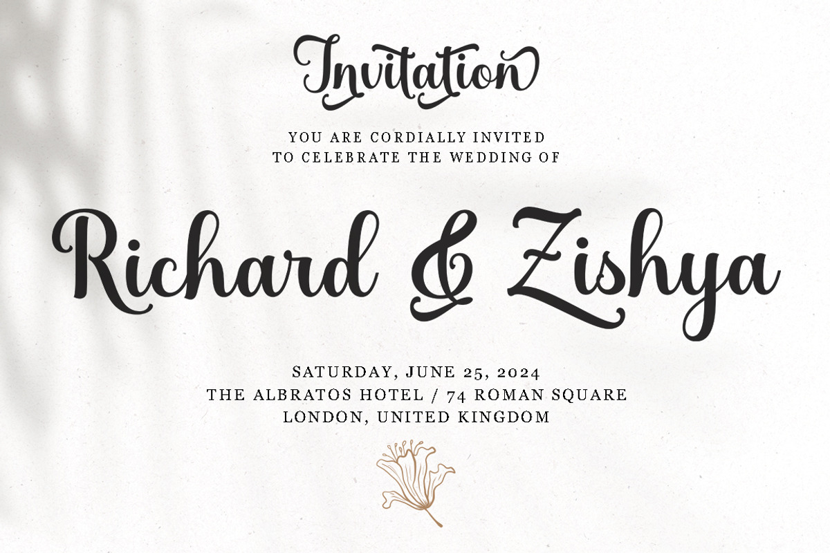 Catalina Shiba, a Script Font by Suza Studio (Photo 2 of 8)