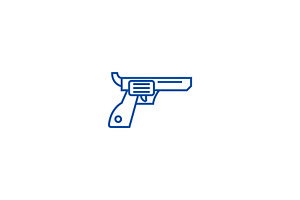 Revolver,gun,cowboy Line Icon