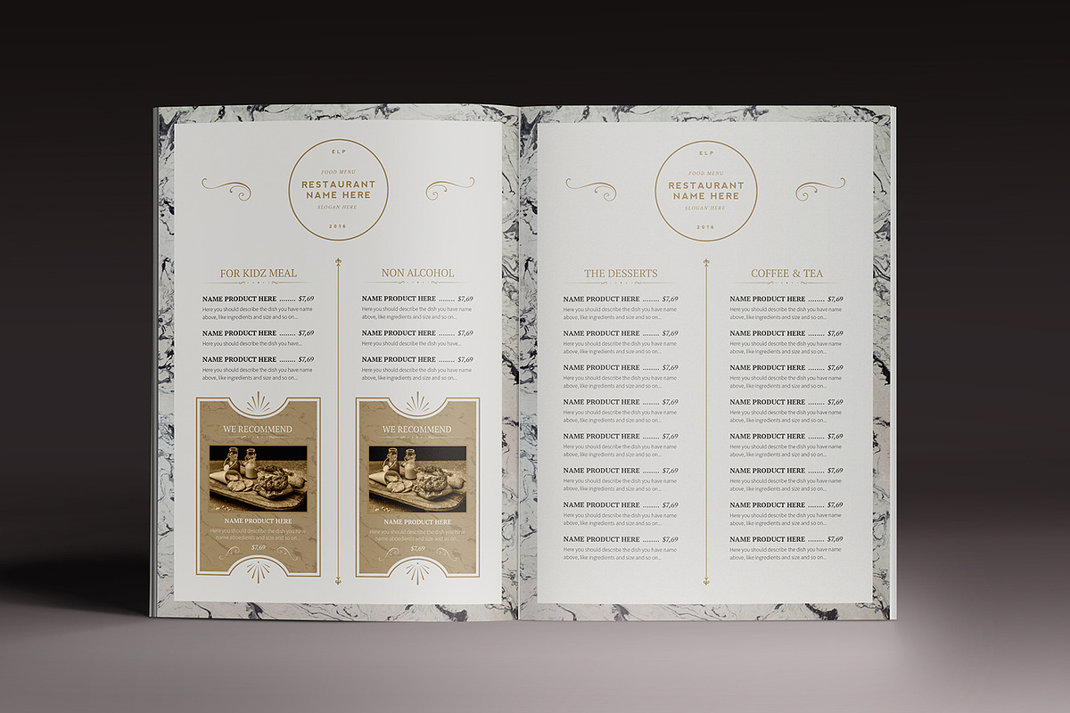 Classy Food Menu 7 Template, a Brochure Template by Luuqas Design (Photo 16 of 16)