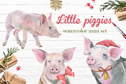 Little Piggies. Watercolor mini set, an Animal Illustration by Nastilustra (Thumbnail 1 of 3)