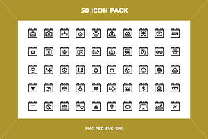 Calendar icons, an Outline Icon by Wencory