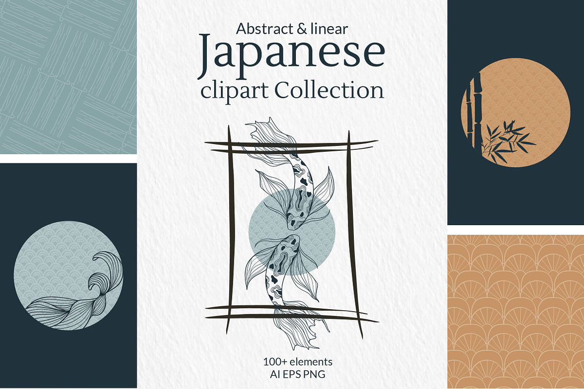 Abstract and linear Japanese clipart, an Object Graphic by Tatyana_Zenartist (Photo 1 of 12)