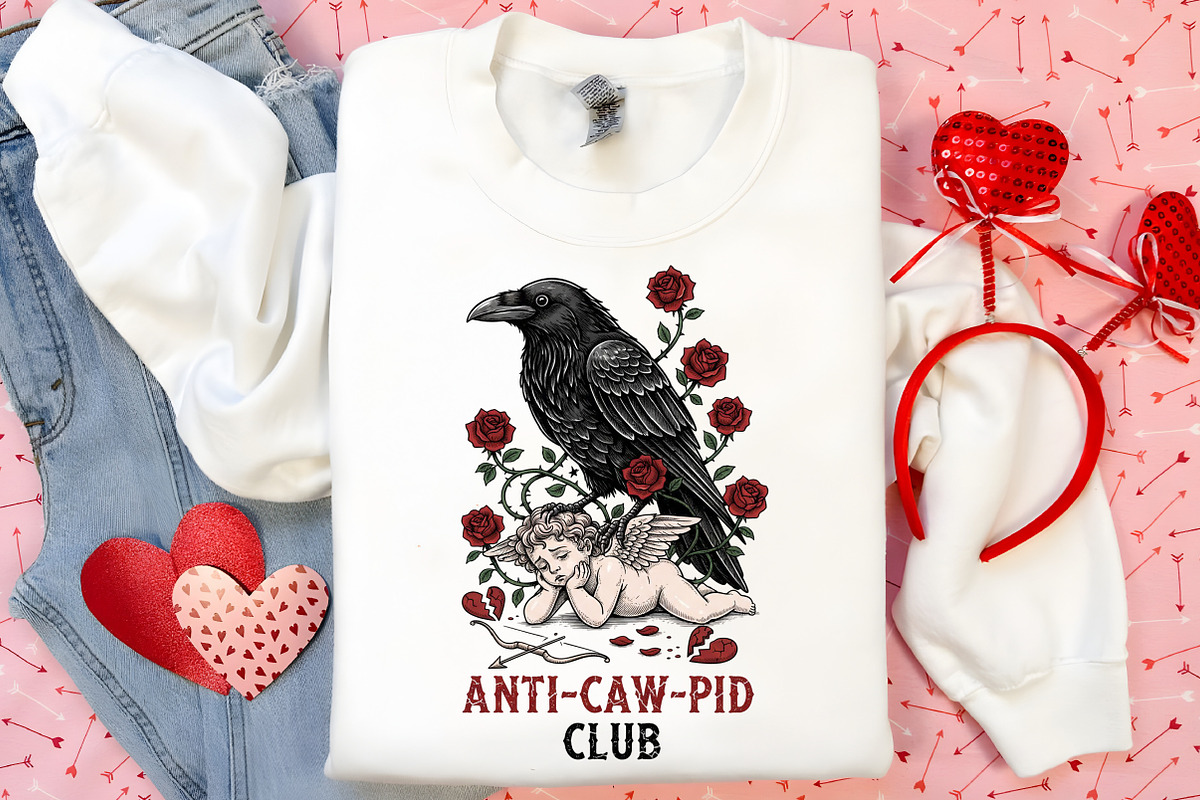 Anti Valentine Crow Raven PNG, an Illustration by Canvas Craft (Photo 3 of 7)