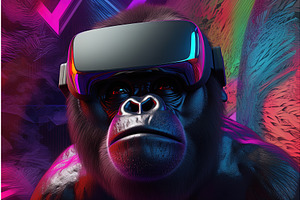 Gorilla Wearing Virtual Reality