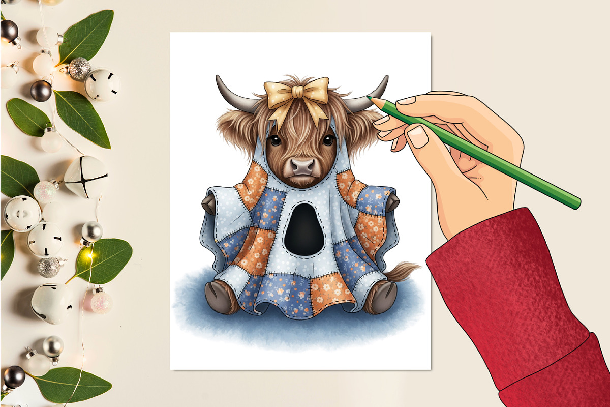 Ghost Cow Patchwork Design, a Seasonal Illustration by Rose Art (Photo 3 of 4)