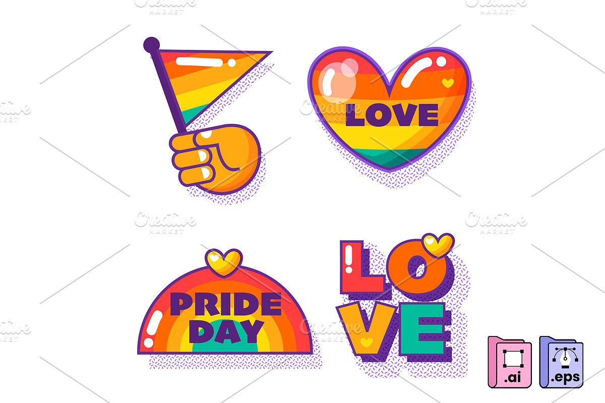 Colorful LGBTQ Label Set, an Object Graphic by MISS CHATZ (Photo 1 of 3)