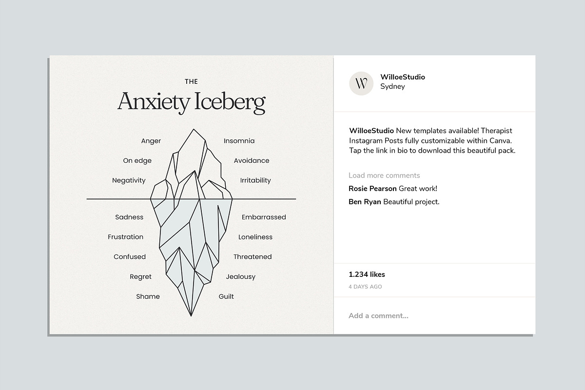 Therapist Social Kit - Canva, a Social Media Template by Willoe Studio (Photo 4 of 11)