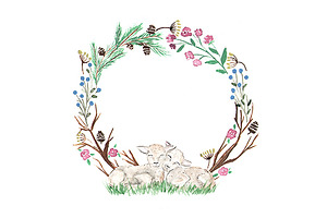 7 Watercolor Floral Wreath Frames