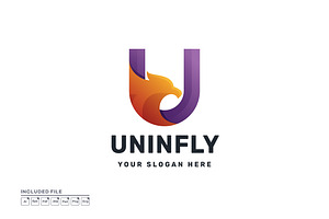 Letter U Logo with Eagle Symbol, a Branding & Logo Template by yuanesei