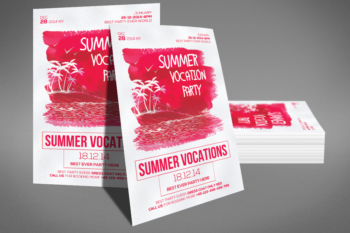 Summer Vocation Party Flyer, a Flyer Template by Graphic Templates
