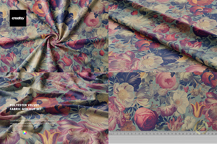 Polyester Velvet Fabric Mockup Set, a Mockup by creatsy5