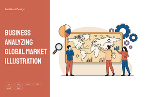 Business Analyzing Global Market, an Illustration by Partikusi Design