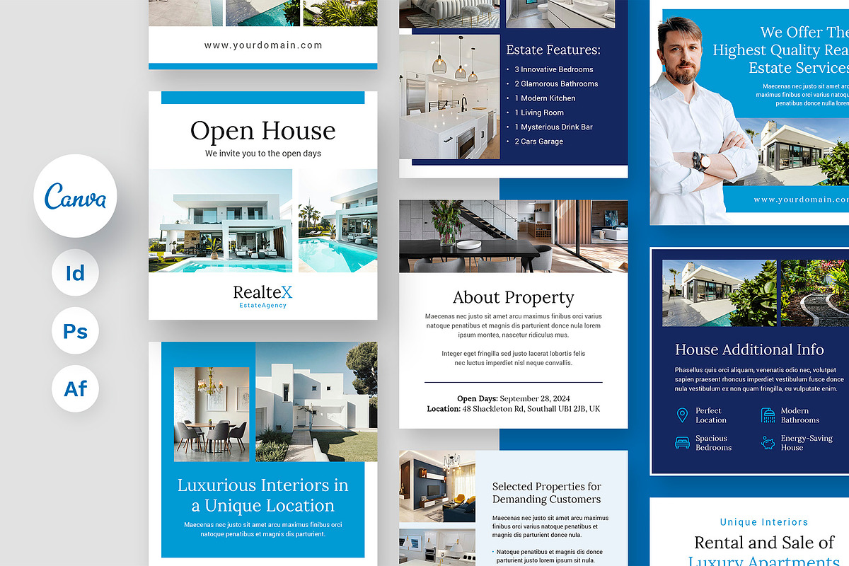 Real Estate Instagram Templates, a Social Media Template by artbart (Photo 1 of 6)