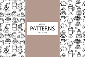 Vector Coffee Doodle Pattern