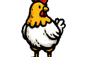 Cute chicken doodle illustration, an Animal Photo by José Manuel Gelpi