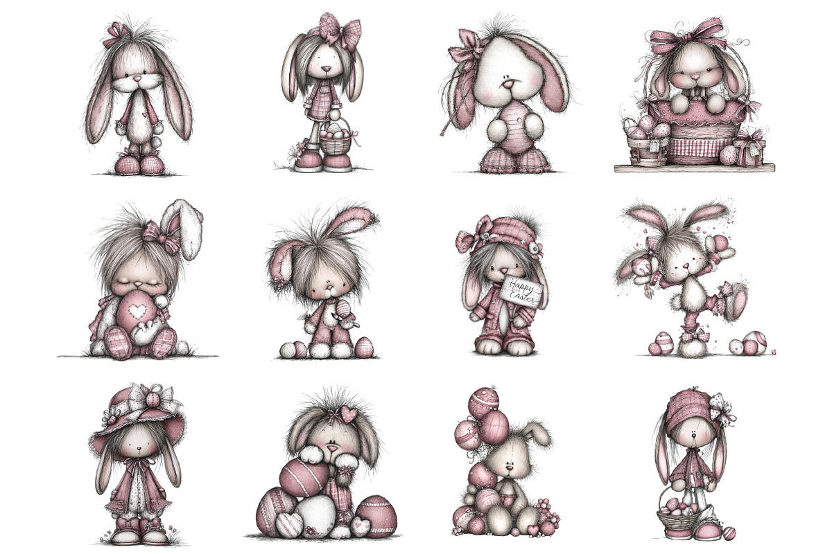 Cute Easter Clipart Bunny, an Illustration by Design Market (Photo 2 of 3)