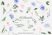 Pastel Flowers in Pink and Blue, an Illustration by Graphic Blue Bird (Thumbnail 4 of 7)