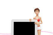 35 Promo Mock-Ups w/ Swimsuit Jenny, an iPad Mockup by Oleg Ribar (Thumbnail 26 of 30)