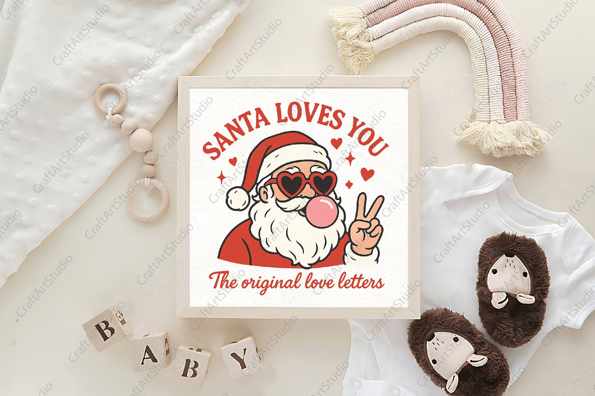 Christmas Santa Loves You PNG, an Illustration by CraftArtStudio (Photo 4 of 4)
