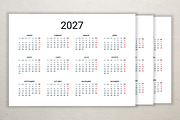 2027 calendar template in Spanish, a Stationery Template by Ederella (Thumbnail 2 of 2)