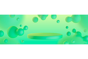 Round podium and liquid blobs on, an Illustration by art PVP - market