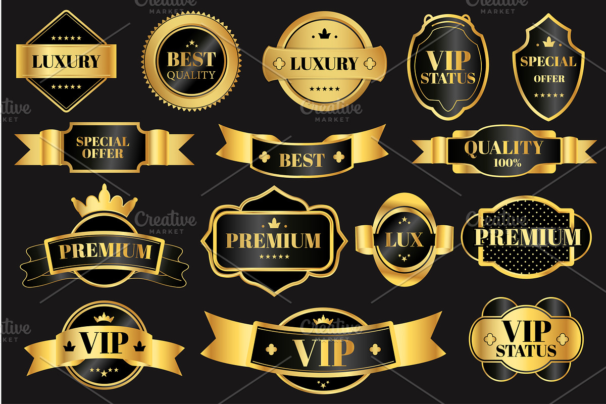 Golden Luxury Labels, a Finance Illustration by alexdndz
