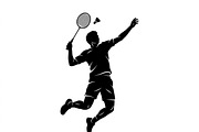 60 Badminton Player Smash Silhouette, a Person Illustration by Amazin_art (Thumbnail 12 of 37)