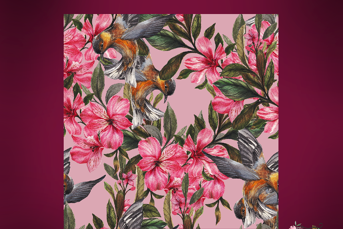 Premium flowers Pattern/PSD-JPG, a Pattern Graphic by Theraphosath (Photo 4 of 4)