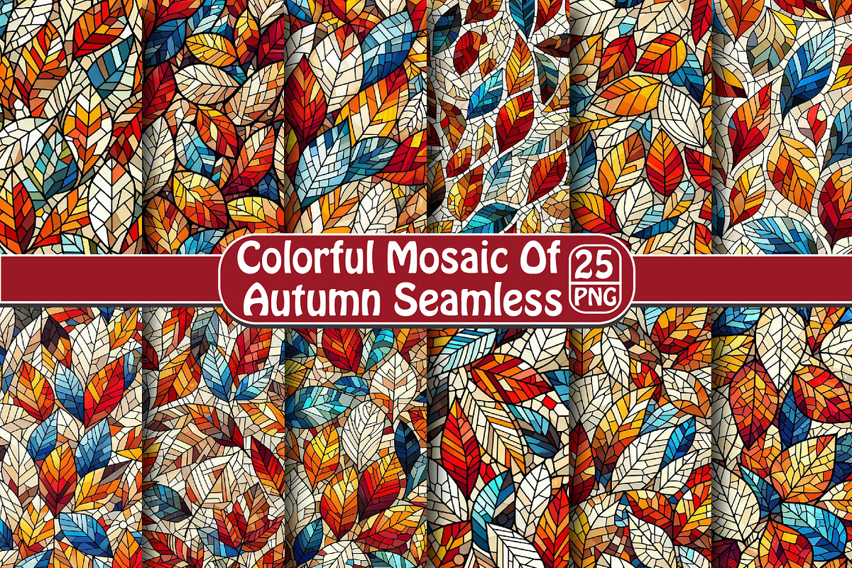 Colorful Mosaic of Autumn Seamless, an Illustration by DreamPrint404 (Photo 1 of 5)