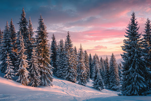 Winter landscape with snow-covered, a Photo by Pavel_design