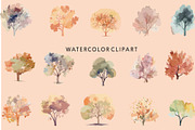 Autumn Trees Watercolor 90 SVG Image, a Seasonal Illustration by Image Design (Thumbnail 2 of 5)